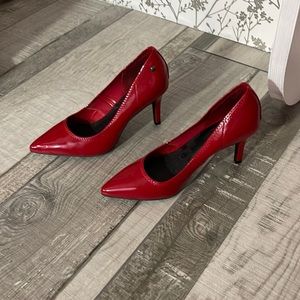 Red patent leather heels